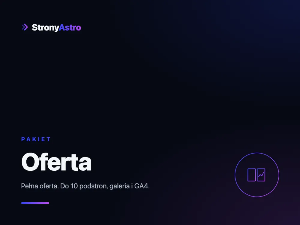 Pakiet Oferta - strona na Astro z galerią i GA4