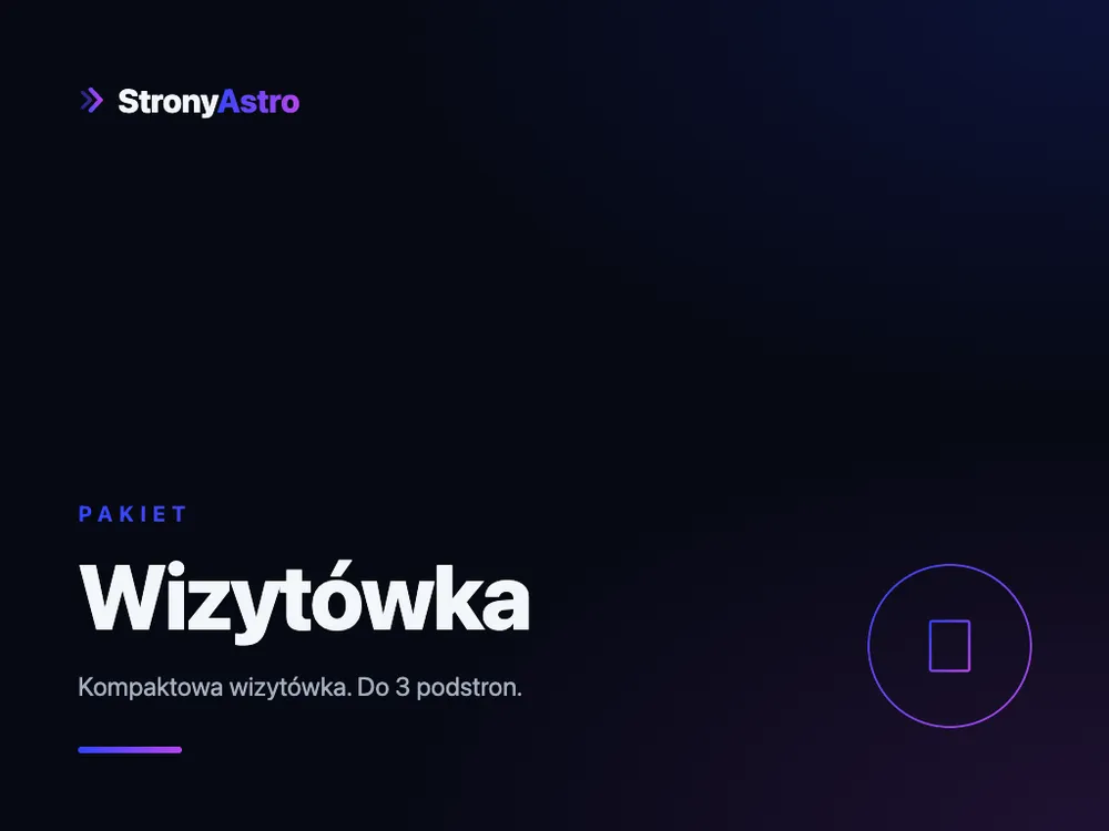 Pakiet Wizytówka - strona na Astro