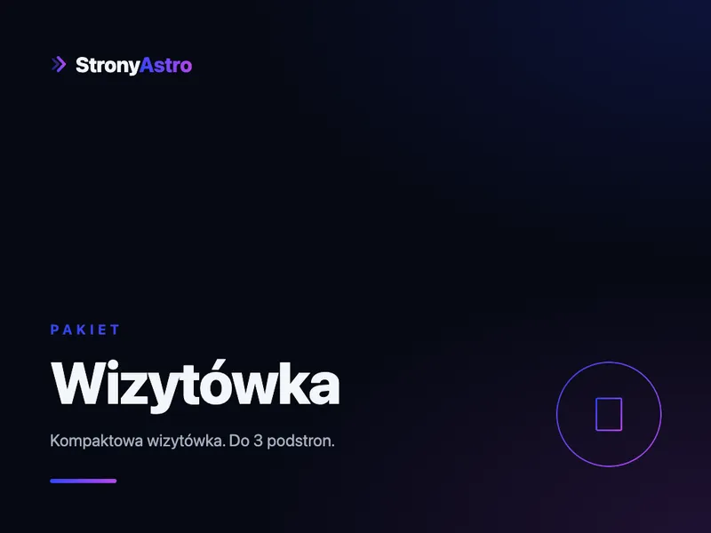 Pakiet Wizytówka - strona na Astro